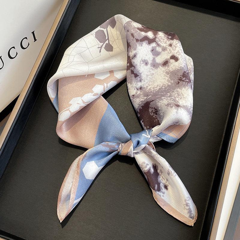 Patchwork Tie-Dye Flower 100% mulberry Silk Scarf/Silk head scarf/Silk hair scarf/Silk neck scarf/Mother&