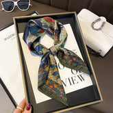 Vintage Peacock Pattern mulberry silk scarf/65CM 100% mulberry silk scarf/Silk shawl/Gift for her