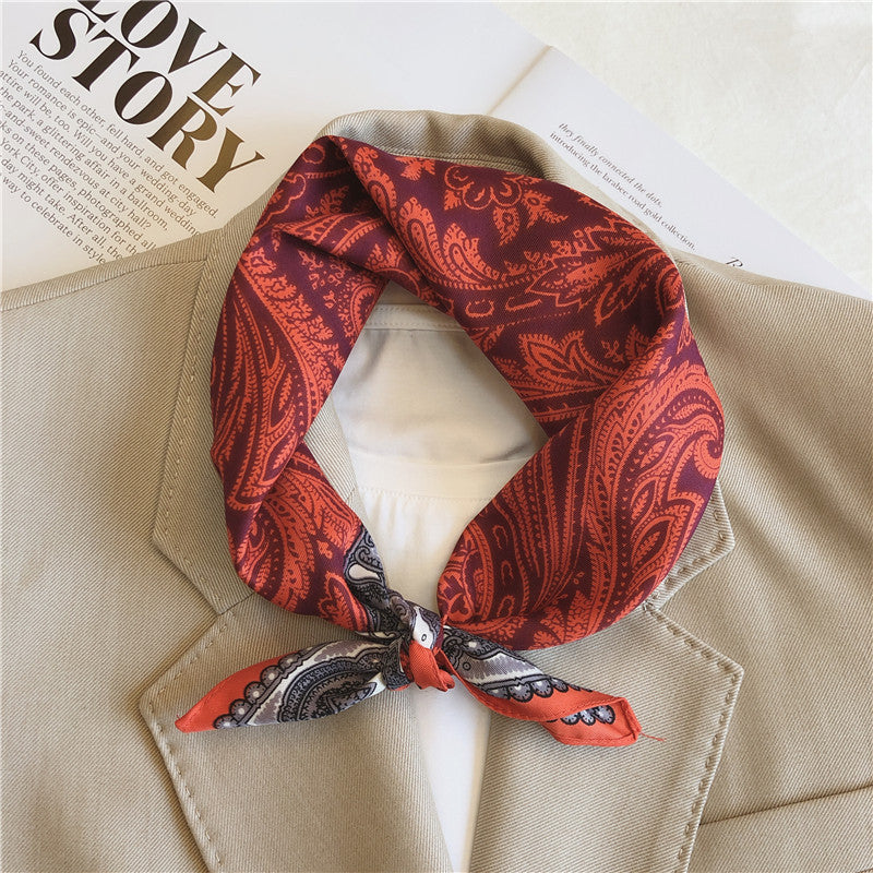 Red Vintage Paisley silk scarf/100% mulberry Silk Scarf/Mens