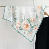 Peony Grace – 100% Silk Crepe de Chine Scarf 90cm