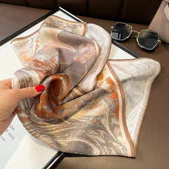 Vintage Sand Color 100% mulberry Silk Scarf/Silk head scarf/Silk hair scarf/Silk neck scarf/Mother's Day Gifts/Bag Accessory/Gift for her