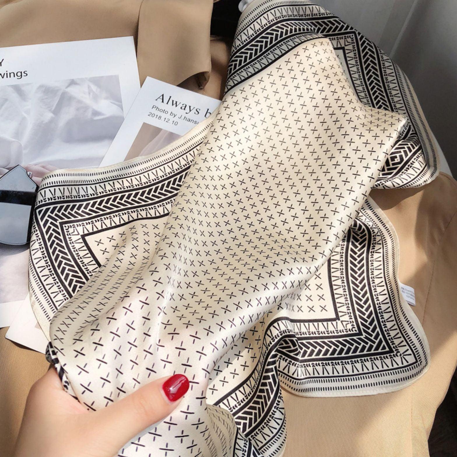 Minimalist Crosshatch 100% mulberry Silk Scarf/Silk head scarf/Silk hair scarf/Silk neck scarf/Mother&
