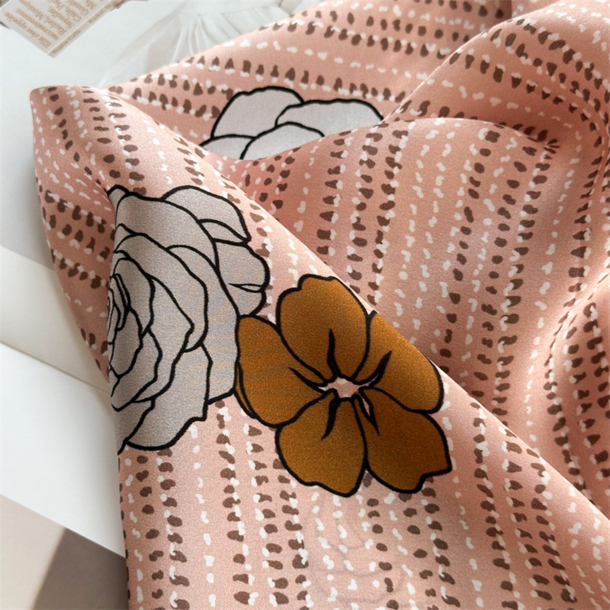 Pink Camellia 100% Mulberry Silk Scarf | 26&