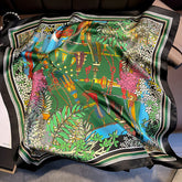 Botanical Gardens mulberry silk scarf/65CM 100% mulberry silk scarf/Silk shawl/Gift for her