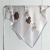 Grey Bloom – 100% Silk Crepe de Chine Scarf 90cm