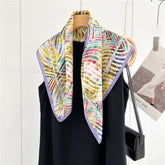 Color Splash 100% Mulberry Silk Scarf | 26'' Vibrant Artistic Square Scarf