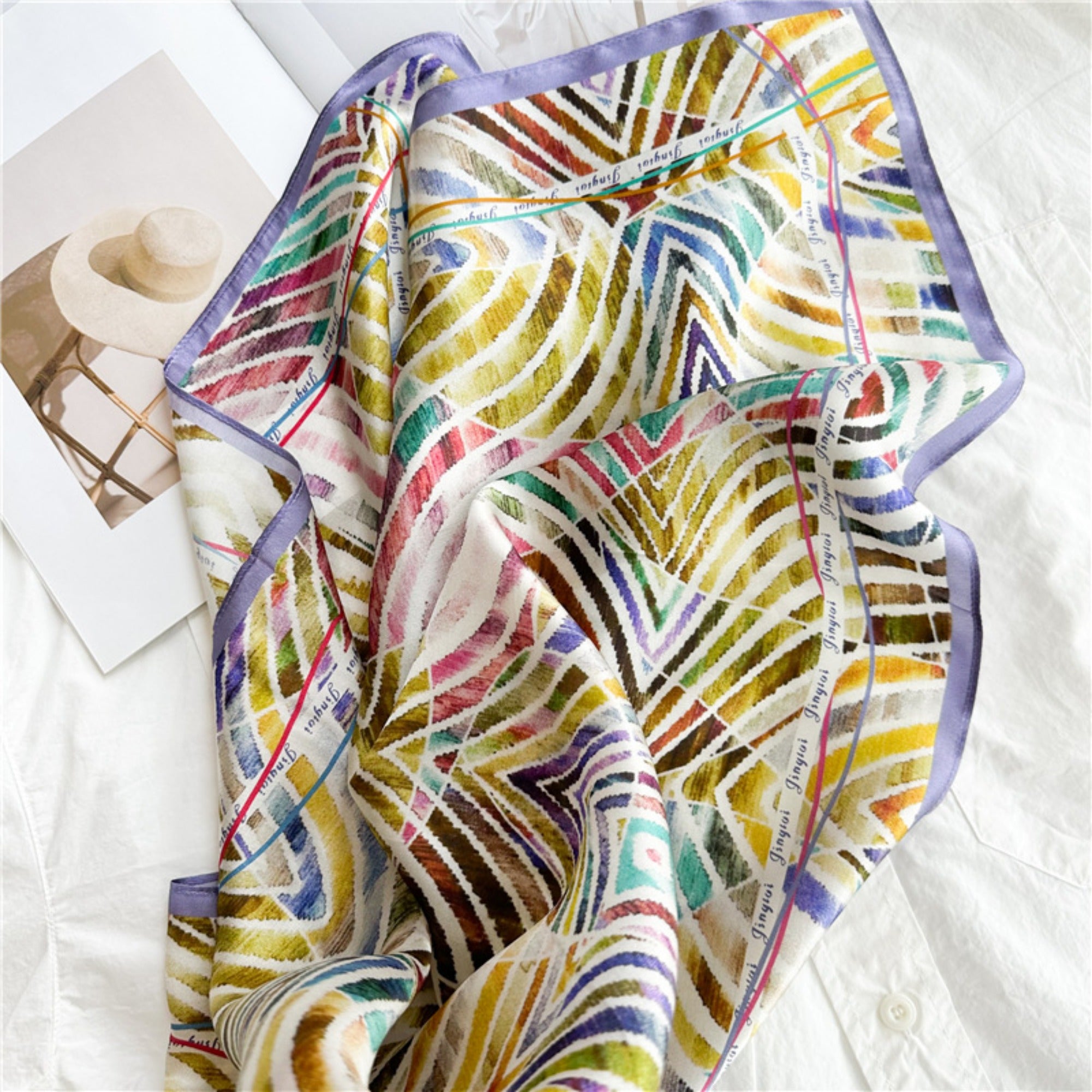 Color Splash 100% Mulberry Silk Scarf | 26&