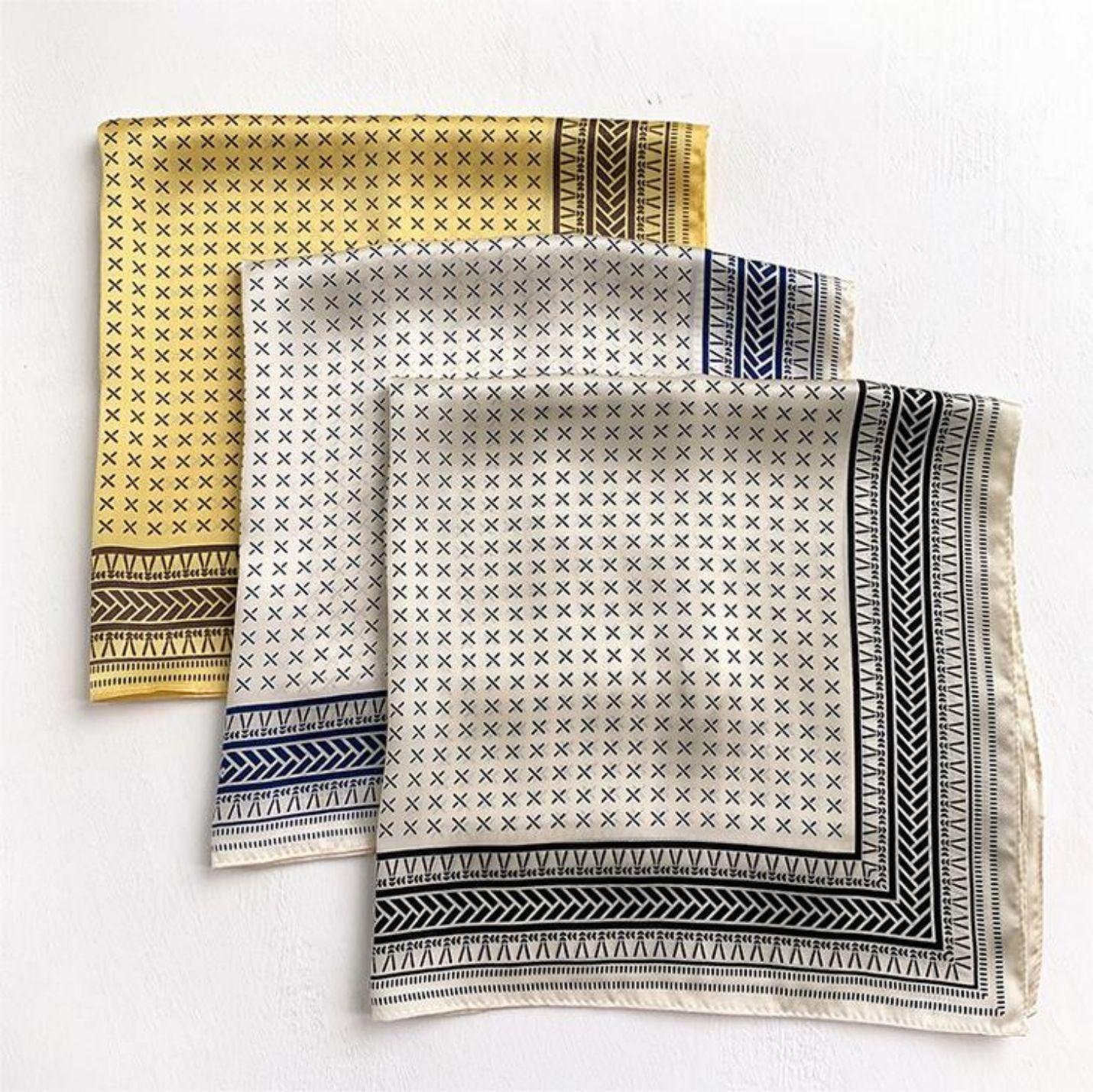 Minimalist Crosshatch 100% mulberry Silk Scarf/Silk head scarf/Silk hair scarf/Silk neck scarf/Mother&