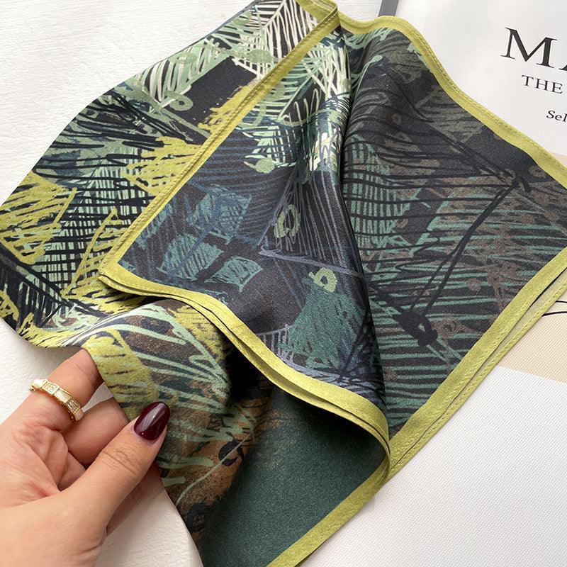 市松模様のグラフィティ 100% マルベリー シルク スカーフ/シルク ヘッド スカーフ/シルク ヘア スカーフ/シルク ネック スカーフ/母の日のギフト/バッグ アクセサリー/彼女へのギフト