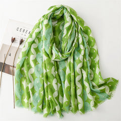 Autumn and winter cotton and linen feel scarf bronzing wealth geometric burr scarf warm shawl