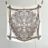65cm Tree of Life Mulberry Silk Scarf – 12mmi Square Silk Shawl for Women, Elegant & Versatile Accessory