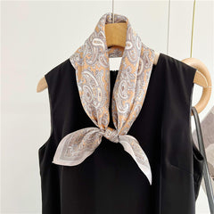 26'' Classic Full-Scale Paisley Mulberry Silk Scarf – Timeless Square Silk Shawl for Women, Elegant Vintage-Inspired Accessory