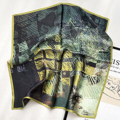 Checkered Graffiti 100% mulberry Silk Scarf/Silk head scarf/Silk hair scarf/Silk neck scarf/Mother's Day Gifts/Bag Accessory/Gift for her