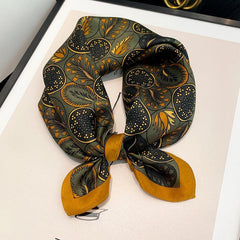 Botanical Floral Polka Dots 100% mulberry Silk Scarf/Silk head scarf/Silk hair scarf/Silk neck scarf/Mother's Day Gifts/Bag Accessory/Gift for her