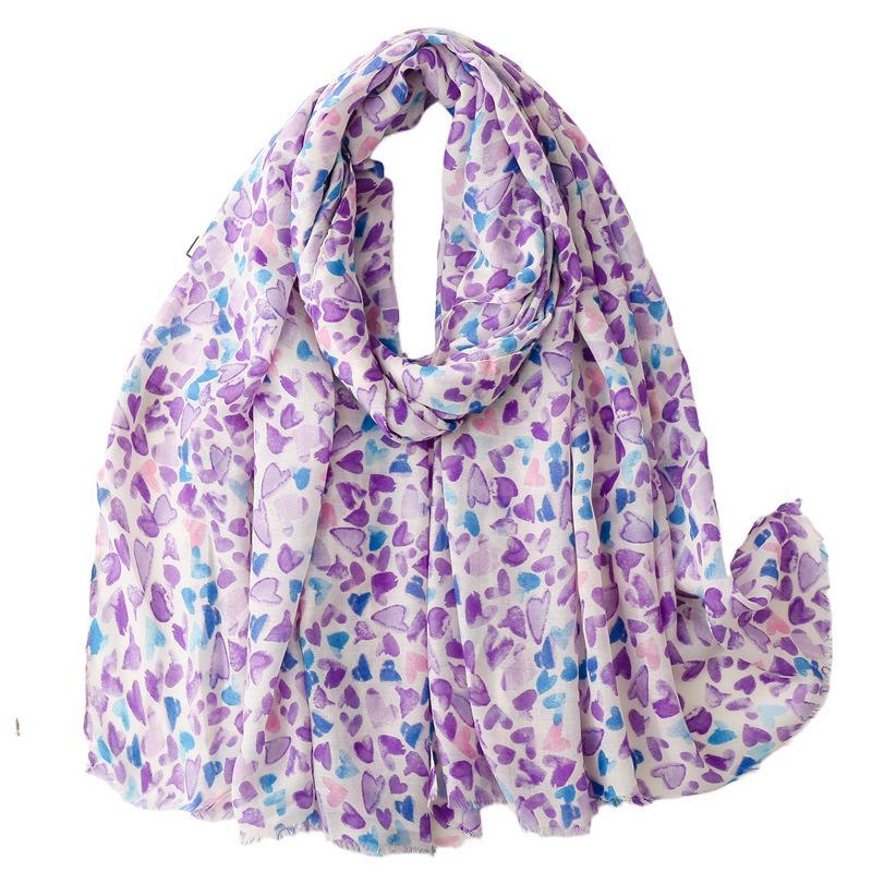 Spring and summer thin cotton and linen feel scarf colored magnet geometric scarf shawl women