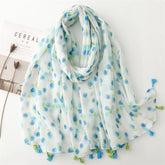 scarf women's spring and summer Korean version of fruit blueberry scarf women's yarn scarf travel with beach towel printing sunscreen shawl