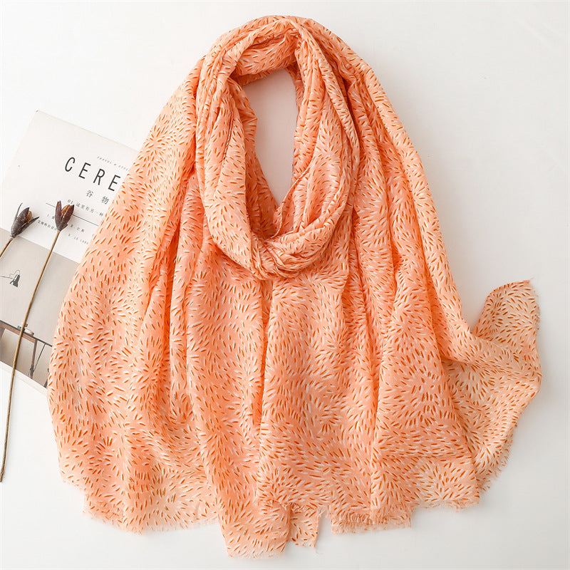 Autumn and winter cotton and linen feel scarf bronzing rice-scented wheat ears burr scarf warm shawl women