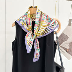 Color Splash 100% Mulberry Silk Scarf | 26'' Vibrant Artistic Square Scarf