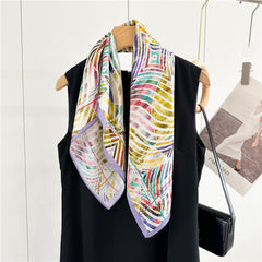 Color Splash 100% Mulberry Silk Scarf | 26'' Vibrant Artistic Square Scarf
