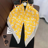 Japanischer Kirschblüten-Druckschal/Seiden-Twill-Satin/9090 cm/Seidenschal/Seidenbandana/Großer Satinschal/Geschenk für Sie/Muttertagsgeschenke