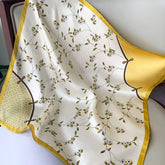 Elegant Flora 100% Mulberry Silk Scarf/Silk head scarf/Silk hair scarf/Silk neck scarf/Mother's Day Gifts/Bag Accessory/Gift for her