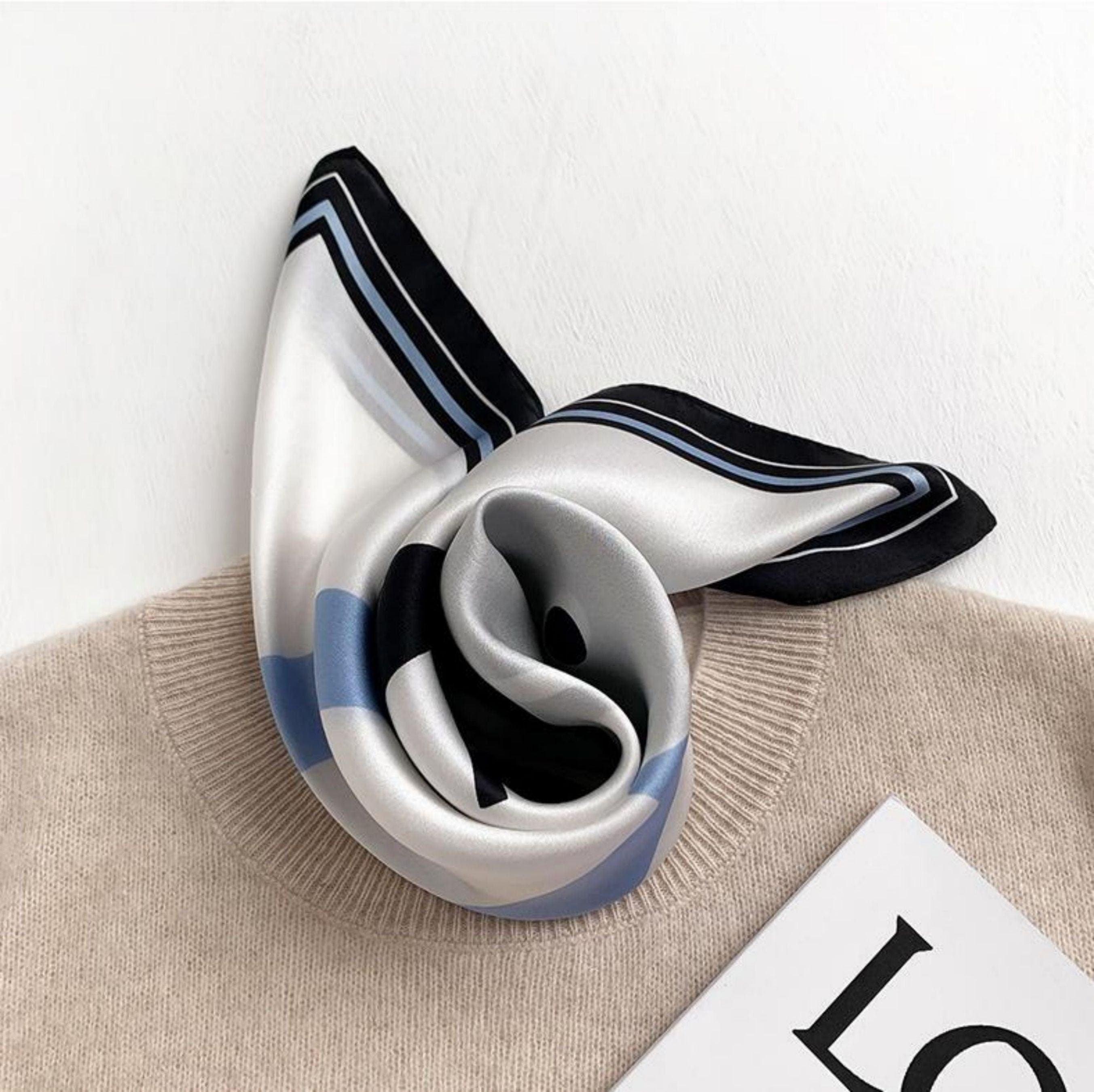 100% 桑シルクスカーフ/シルクヘッドスカーフ/シルクヘアスカーフ/シルクネックスカーフ/母の日ギフト/バッグアクセサリー/彼女へのギフト/プリント水玉