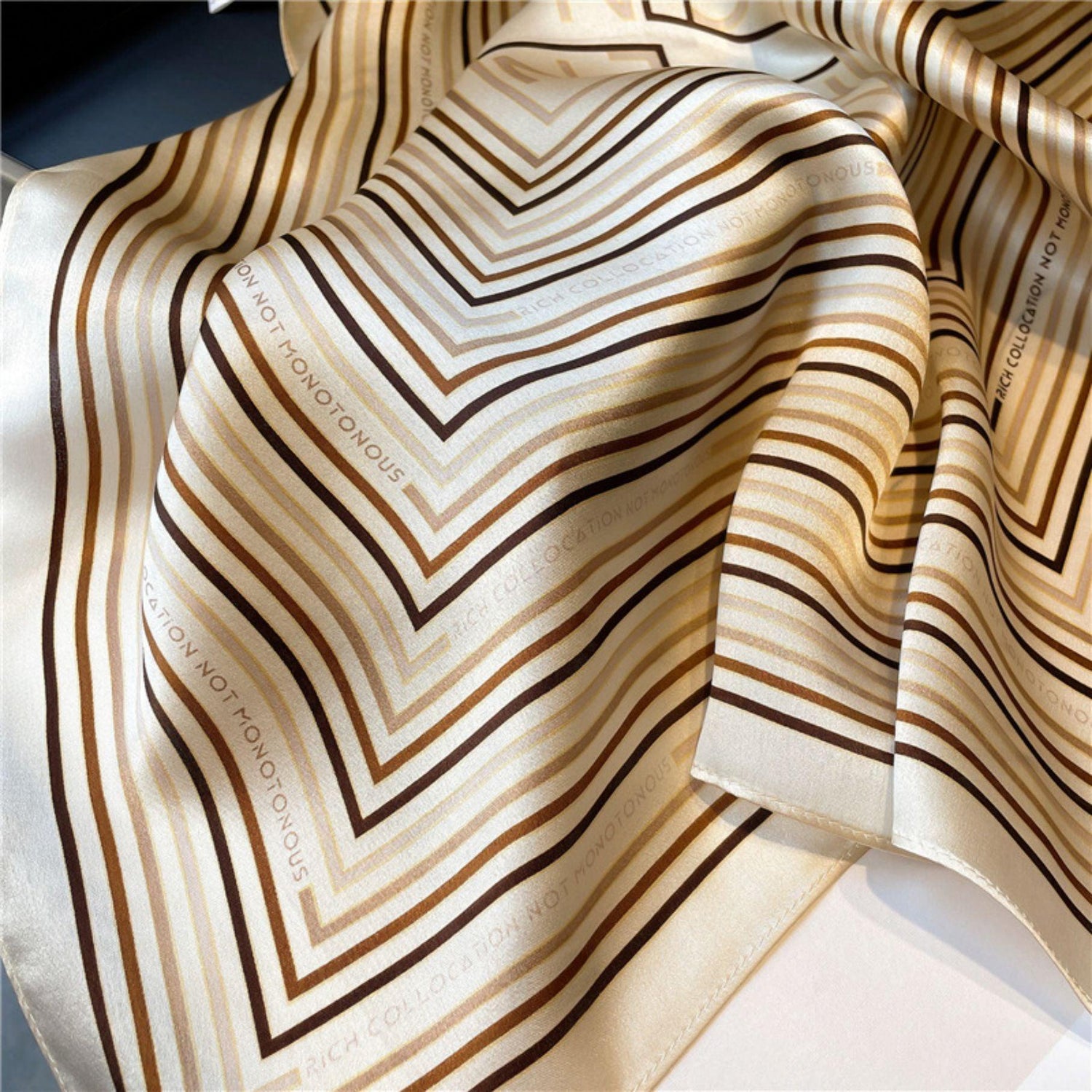 Minimalist Stripe 100% mulberry Silk Scarf/Silk head scarf/Silk hair scarf/Silk neck scarf/Mother&