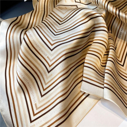 Minimalist Stripe 100% mulberry Silk Scarf/Silk head scarf/Silk hair scarf/Silk neck scarf/Mother&