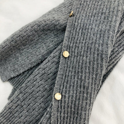 Knitted Plaid Shawl Cape with Buckle - Versatile and Warm Scarf Wrap for Women