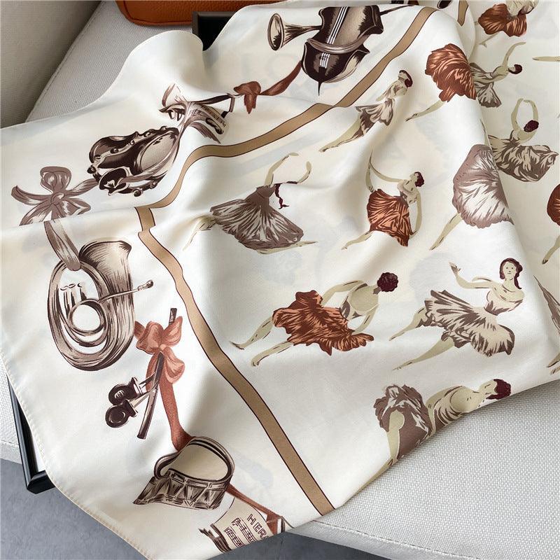 White Elegant Chic Large Satin Scarf | 90x90cm Bandana | Twill Satin Shawl | Perfect Gift for Her, Mother&