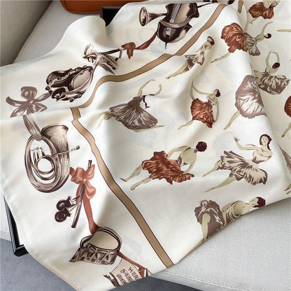 White Elegant Chic Large Satin Scarf | 90x90cm Bandana | Twill Satin Shawl | Perfect Gift for Her, Mother&