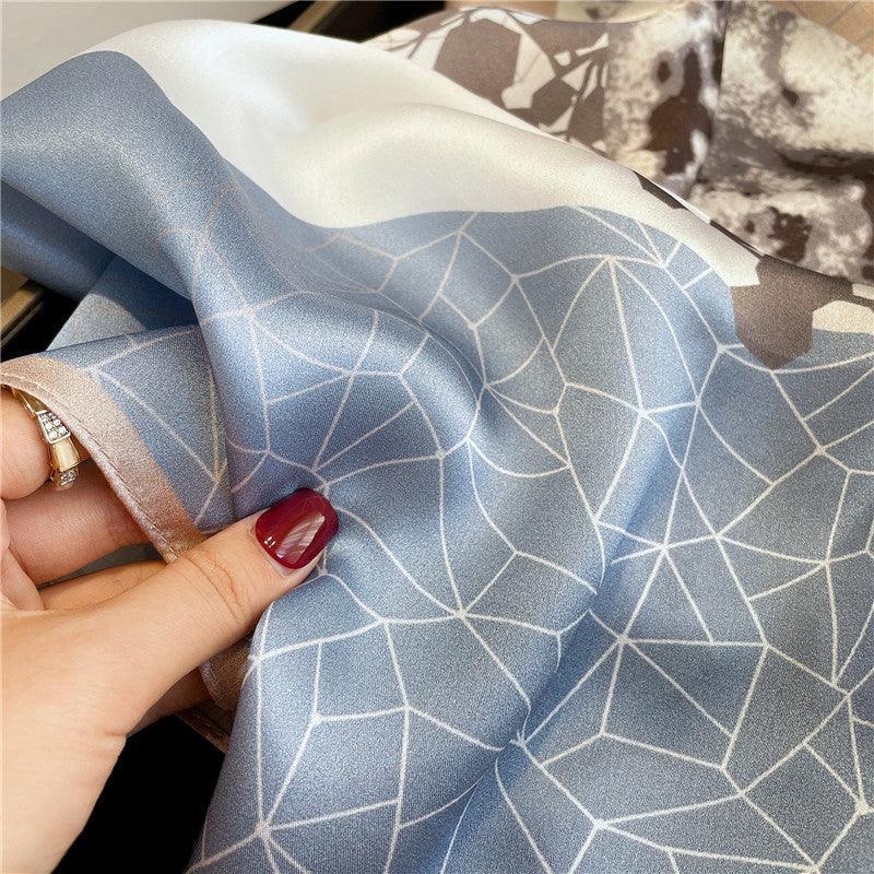 パッチワーク タイダイ フラワー 100% 桑 シルク スカーフ/シルク ヘッド スカーフ/シルク ヘア スカーフ/シルク ネック スカーフ/母の日のギフト/バッグ アクセサリー/彼女へのギフト