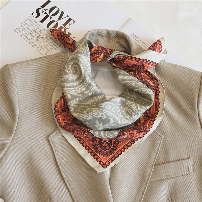 Red Vintage Paisley silk scarf/100% mulberry Silk Scarf/Mens