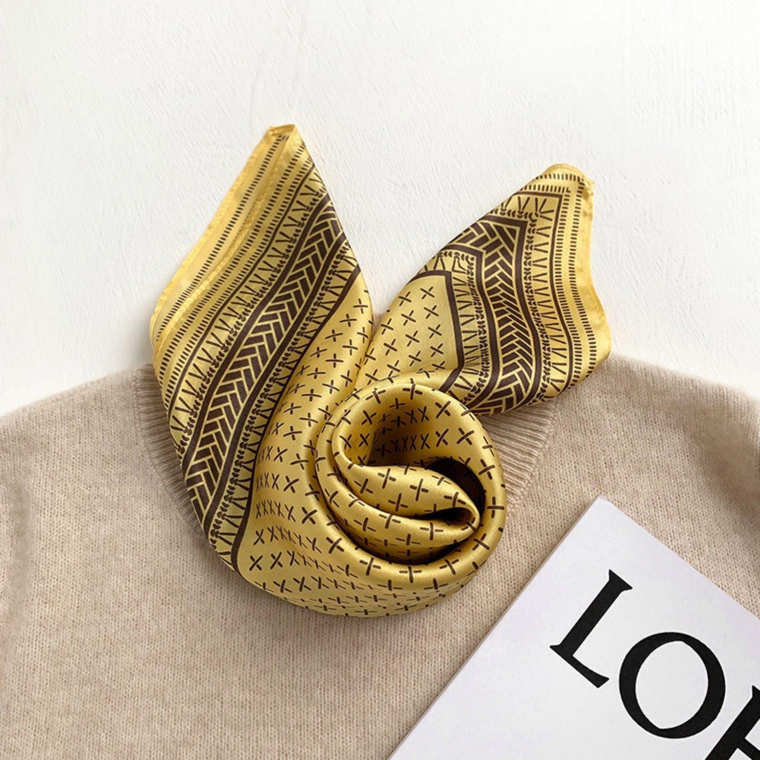 Vintage Style 100% mulberry Silk Scarf/Silk head scarf/Silk hair scarf/Silk neck scarf/Mother&