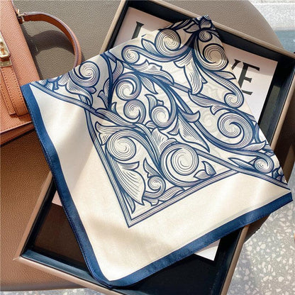 Vintage Boho Prints 100% mulberry Silk Scarf/Silk head scarf/Silk hair scarf/Silk neck scarf/Silk bandana/Bag Accessory/Gift for her