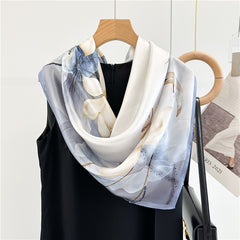 Lotus Whisper – 100% Silk Crepe de Chine Scarf 90cm