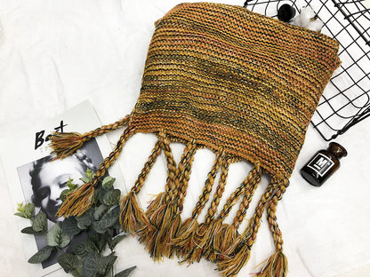 Knitted Wool Scarf for Women Winter New Long All-Matching Warm Advanced Scarf