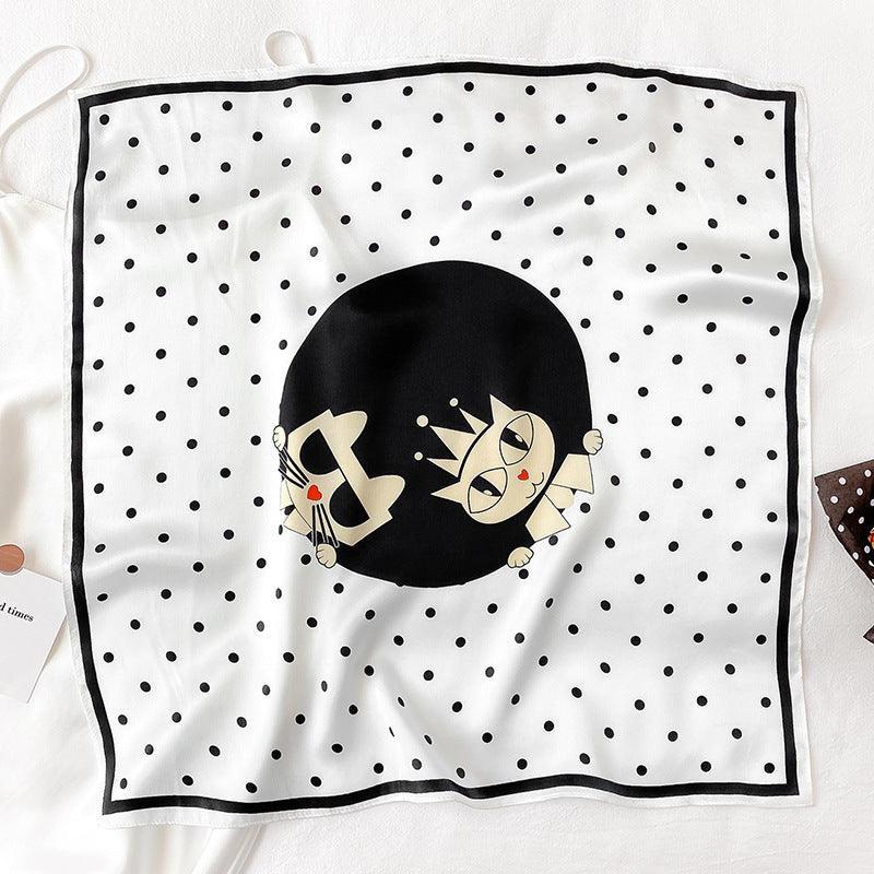 Cute cats 100% Mulberry Silk Scarf/Silk head scarf/Silk hair scarf/Silk neck scarf/Mother&