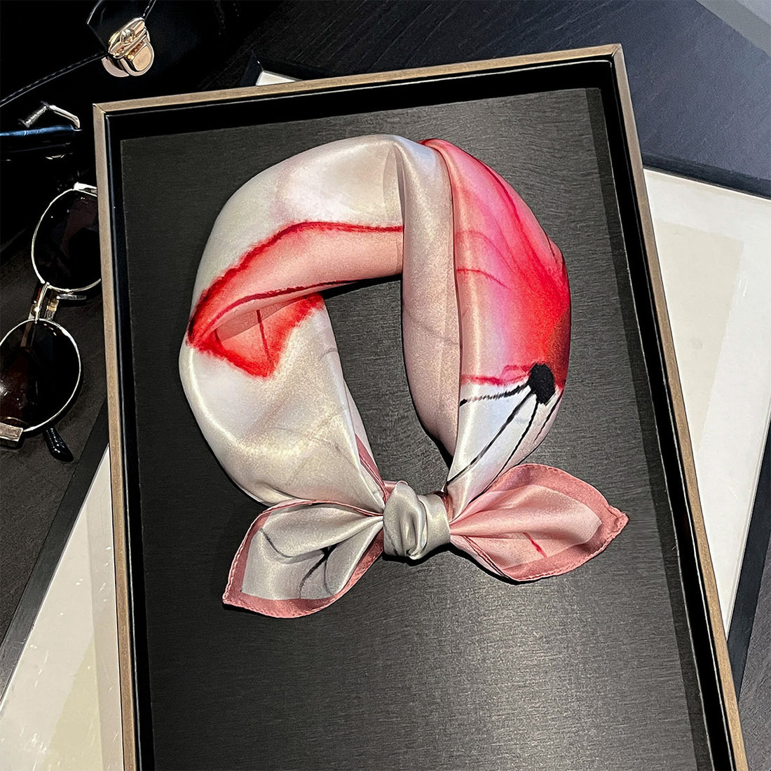 Butterfly Whisper 100% Silk Scarf 53cm – Elegant Giftable Accessory