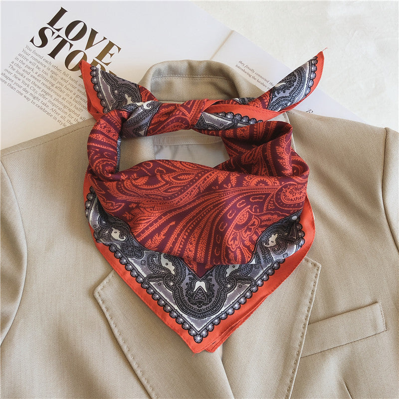 Red Vintage Paisley silk scarf/100% mulberry Silk Scarf/Mens
