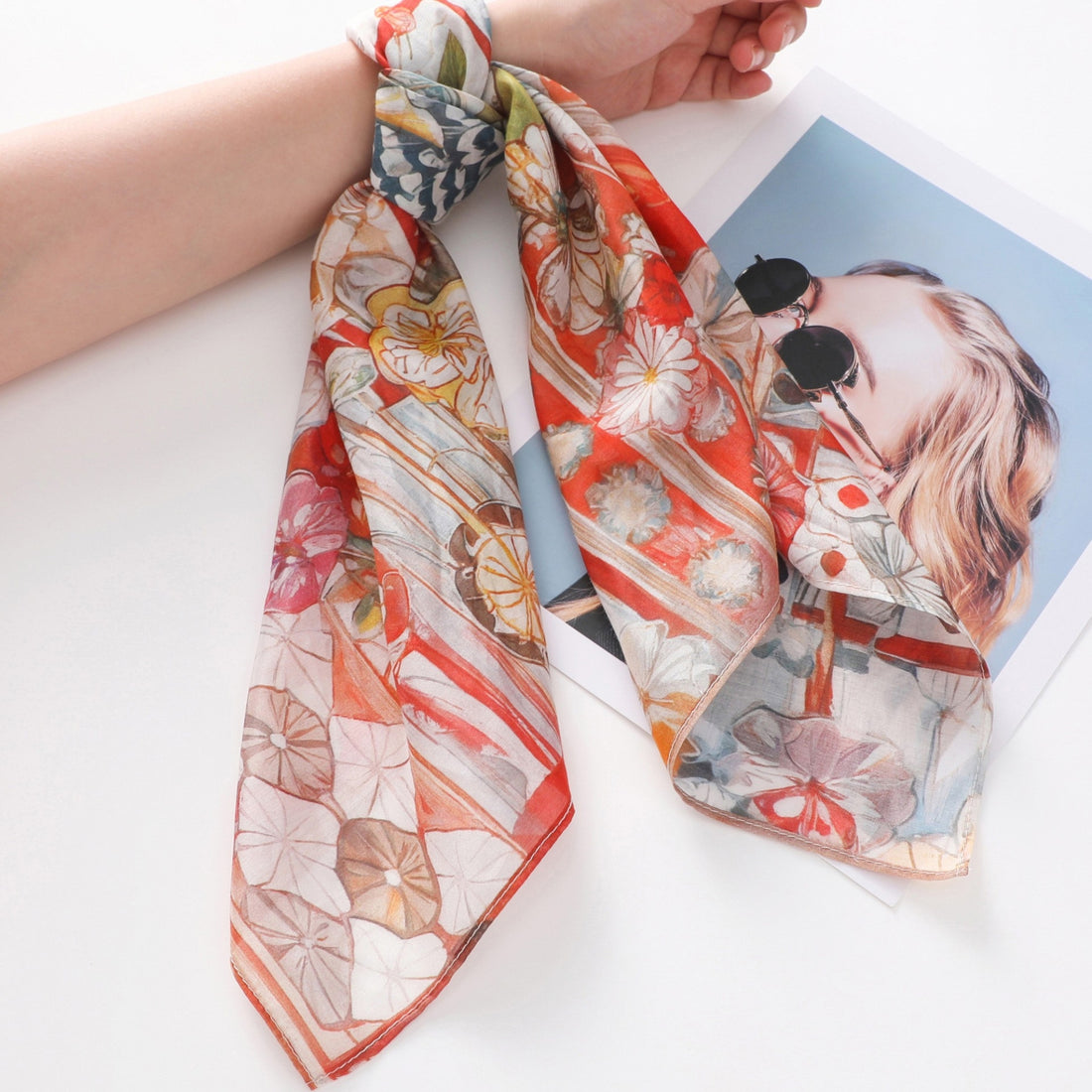 Artisan Palette Silk Cotton Scarf 70cm – Painterly Giftable Scarf for Summer