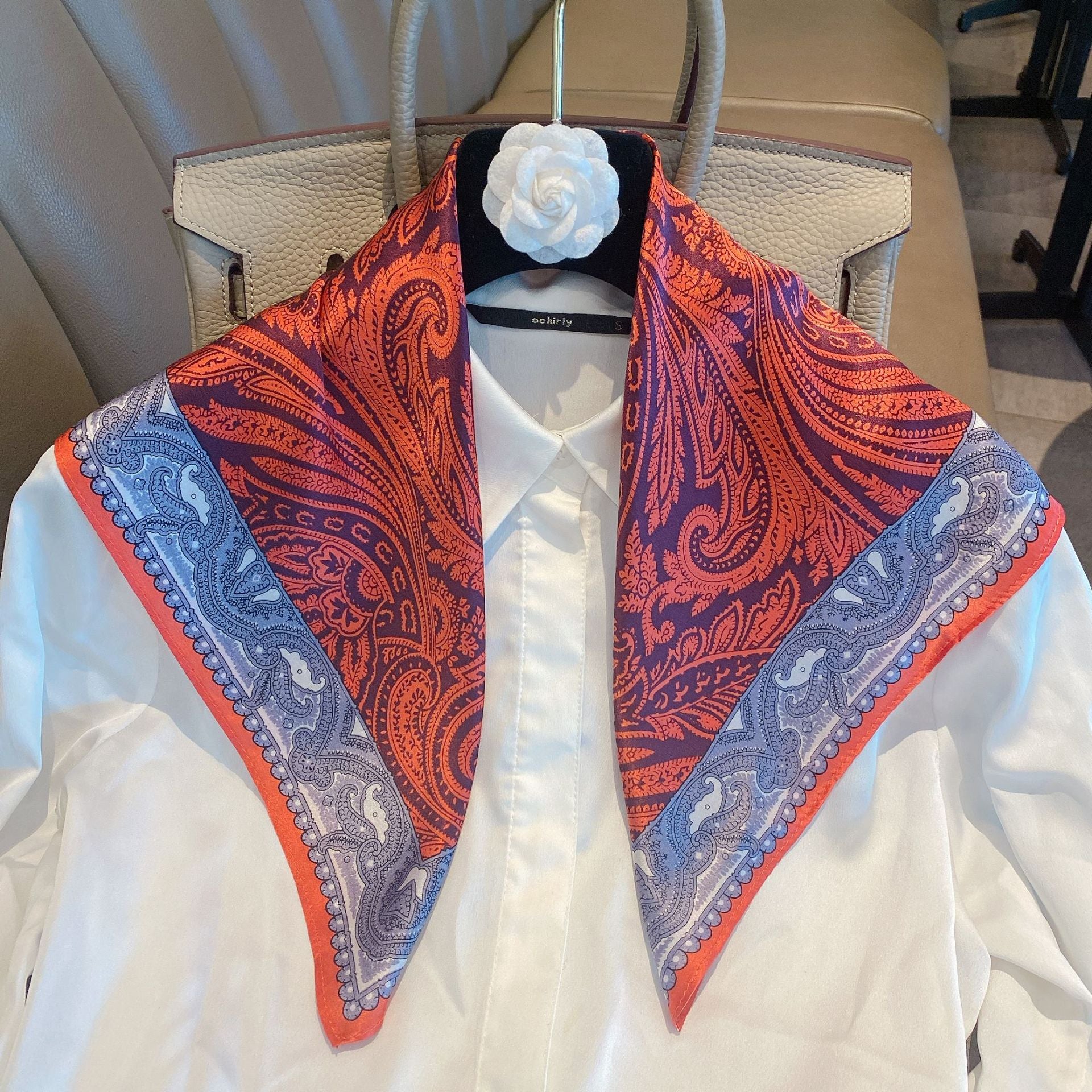 Red Vintage Paisley silk scarf/100% mulberry Silk Scarf/Mens