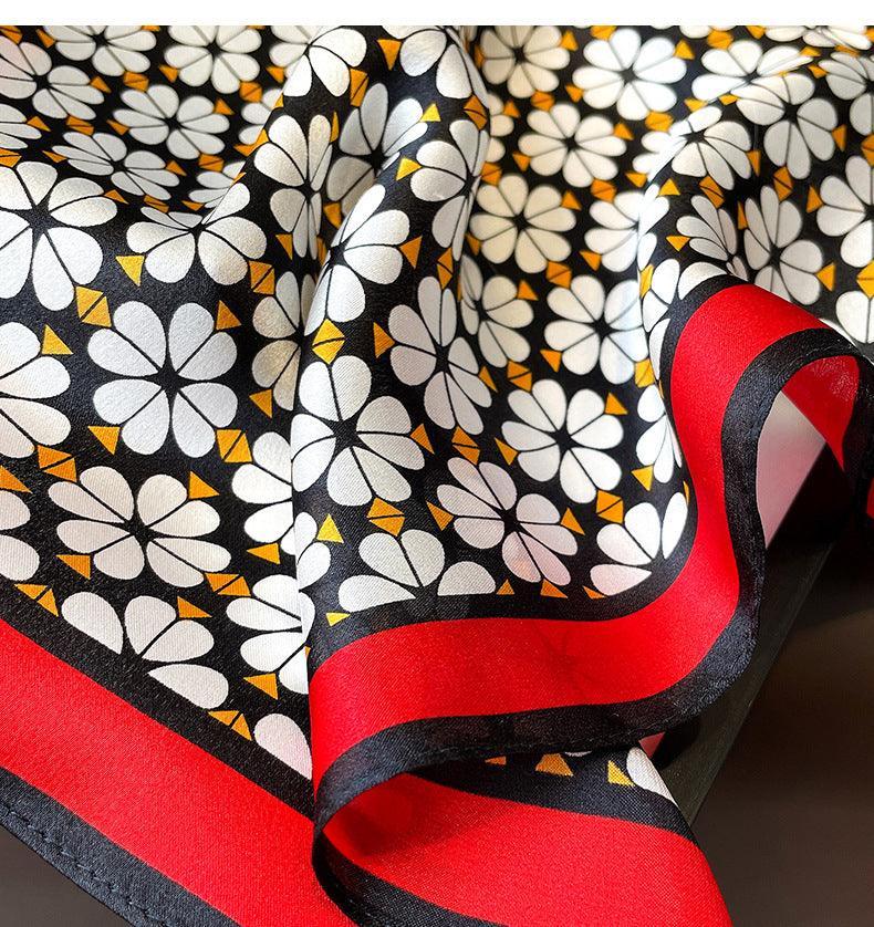 Small floral print 100% mulberry Silk Scarf/Silk head scarf/Silk hair scarf/Silk neck scarf/Mother&