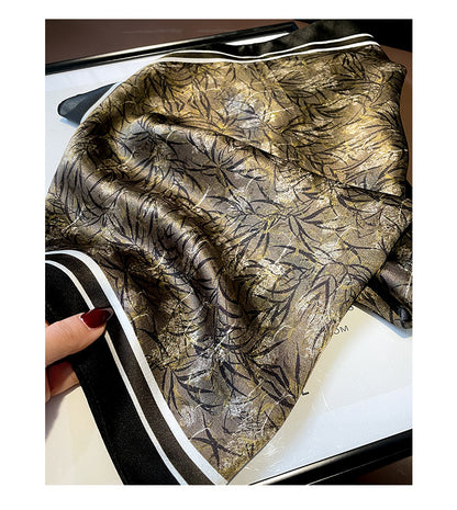 Vintage Jungle Pattern mulberry silk scarf/65CM 100% mulberry silk scarf/Silk shawl/Gift for her