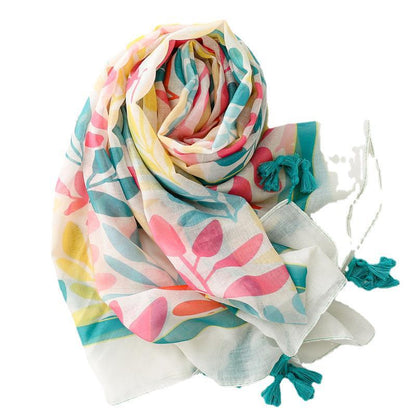 Pink flower  scarf women&