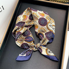 Botanical Floral Polka Dots 100% mulberry Silk Scarf/Silk head scarf/Silk hair scarf/Silk neck scarf/Mother's Day Gifts/Bag Accessory/Gift for her