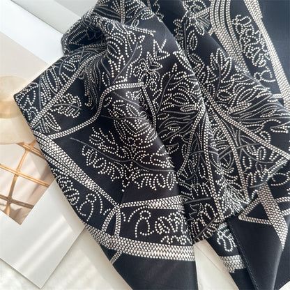 65cm Tree of Life Mulberry Silk Scarf – 12mmi Square Silk Shawl for Women, Elegant &amp; Versatile Accessory