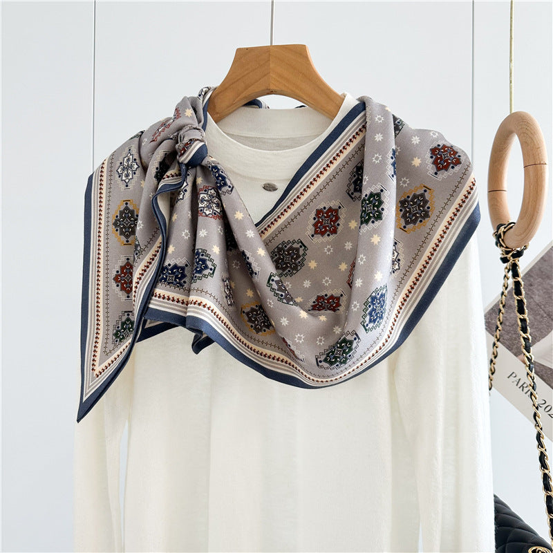 Oriental Kirin Scarf – Versatile Silk Wool Twilly for Travel &amp; Chic Accessories
