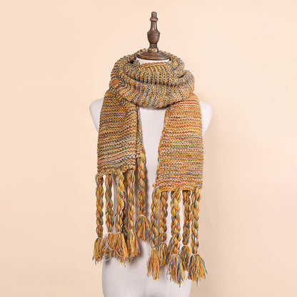 Knitted Wool Scarf for Women Winter New Long All-Matching Warm Advanced Scarf