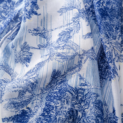 Scarf travel sunscreen  scarf Hanfu accessories photo retro ethnic style blue blue and white porcelain bronzing shawl